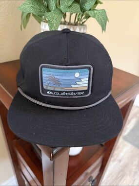 NWT Quiksilver Black “Easy Glades”Snapback Hat